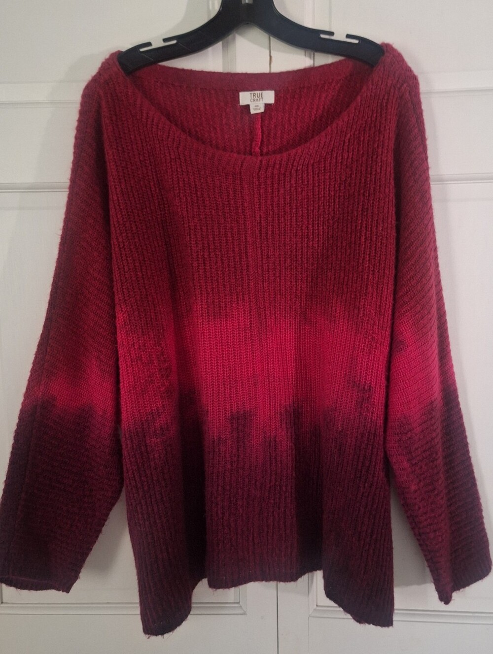 True Craft red ombre sweater